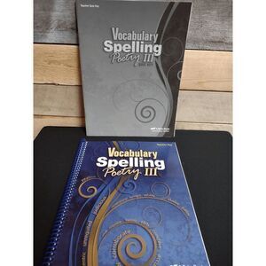 NEW A Beka Vocabulary Spelling Poetry III 5th Ed. Teacher Key, Teacher Quiz Key